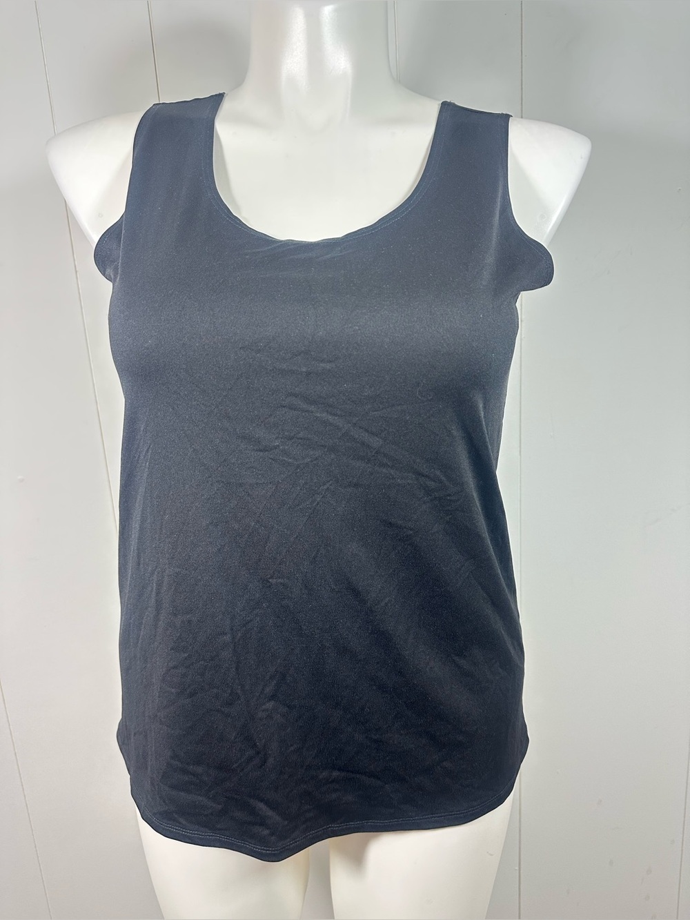 NWT Chicos Size 3/US XL Black Microfiber Contemporary Tank Top Basic Knit